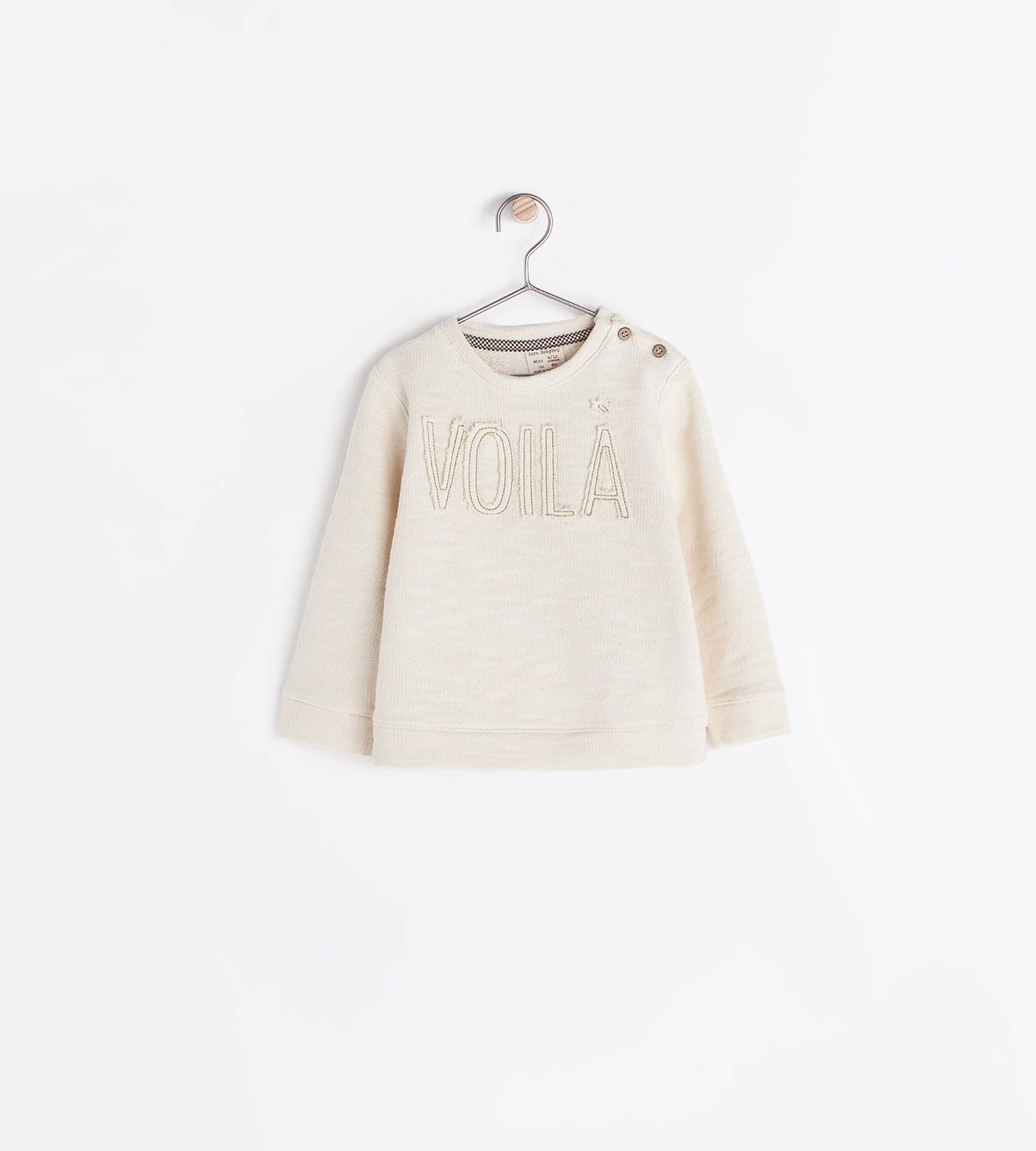 Zara Embroidered "voila" sweatshirt