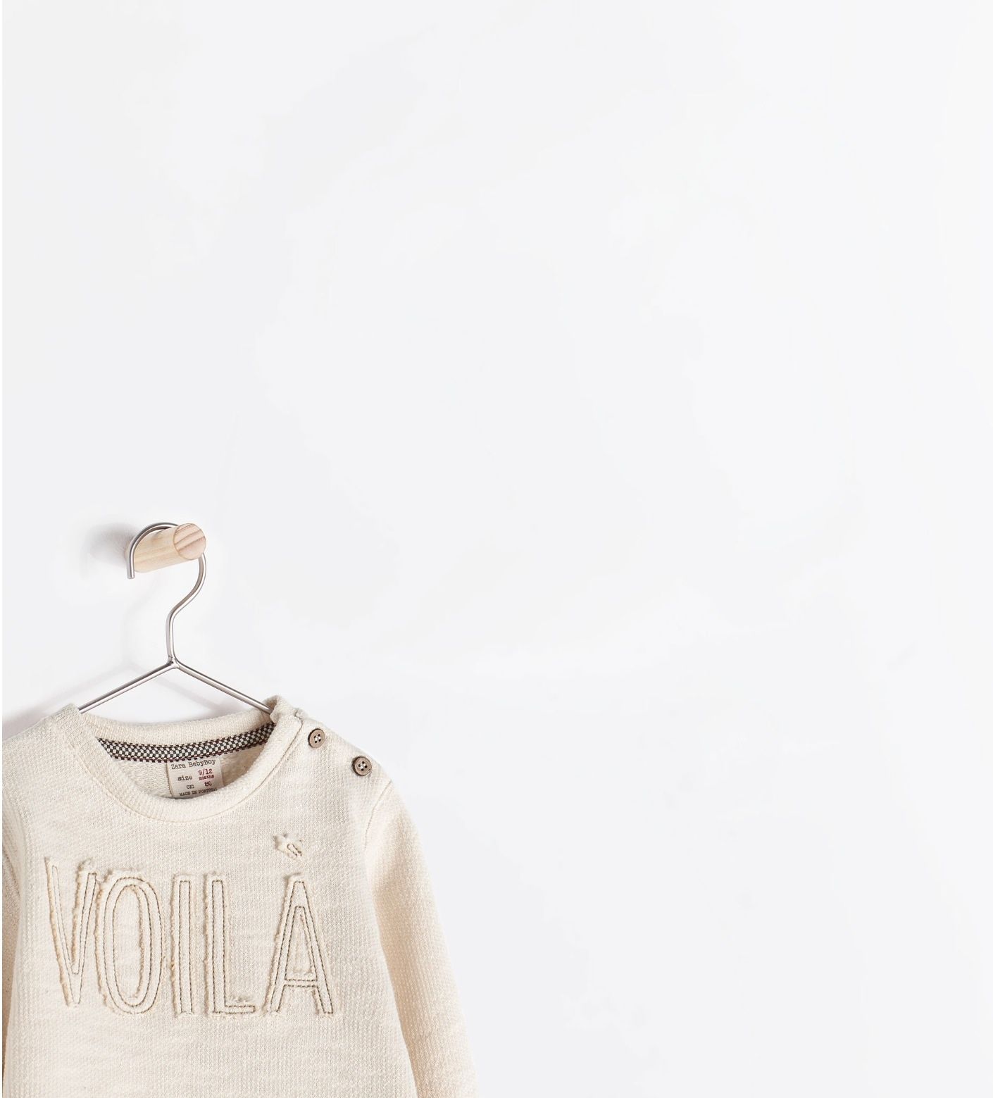 Zara Embroidered "voila" sweatshirt