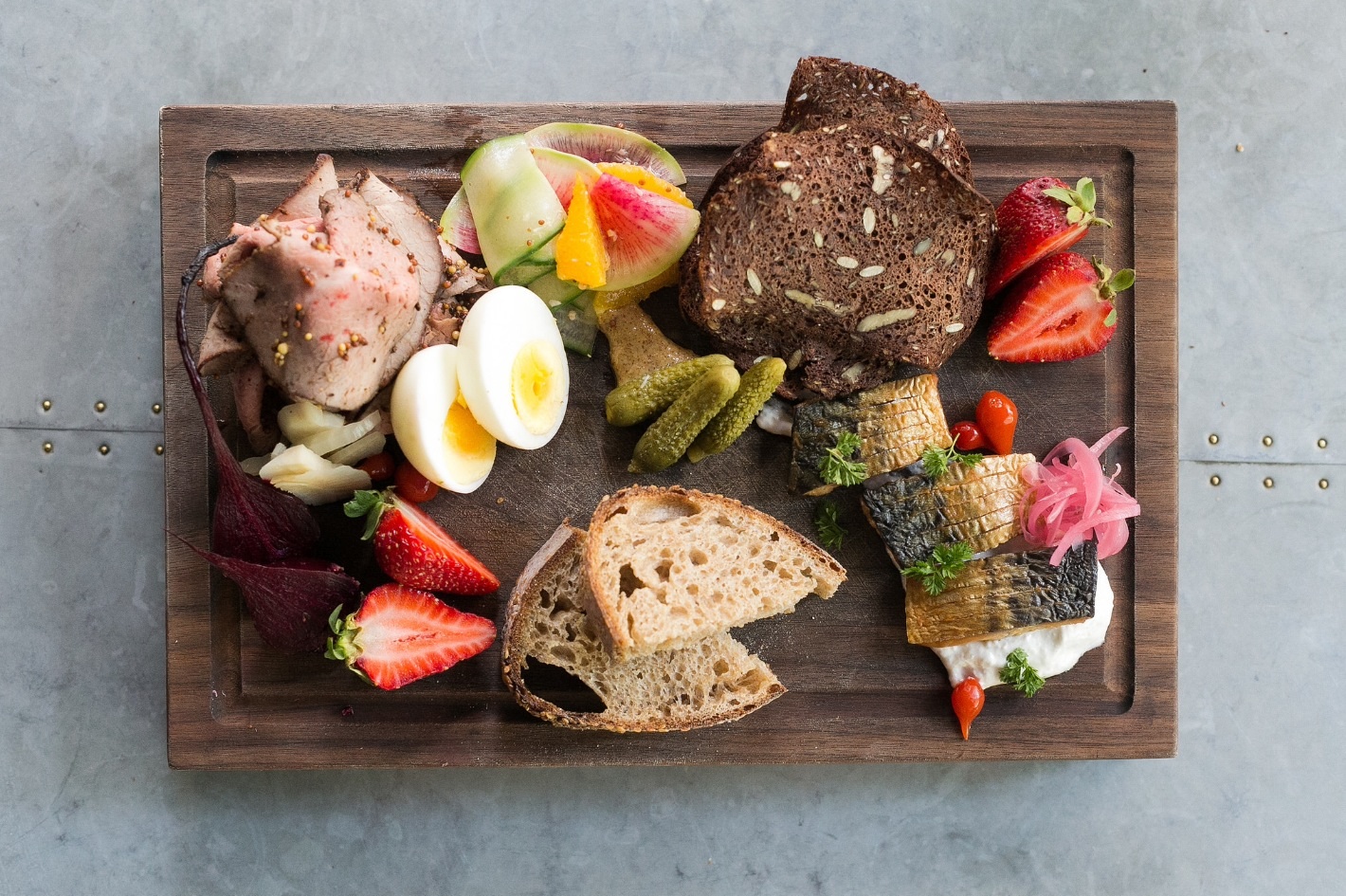 Farmer's Lunch:  Assorted house made charcuterie with traditional garnishes $17