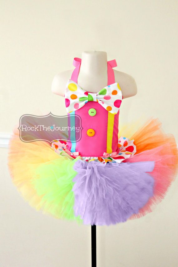 Pink Polka Dot Clown Tutu Outfit