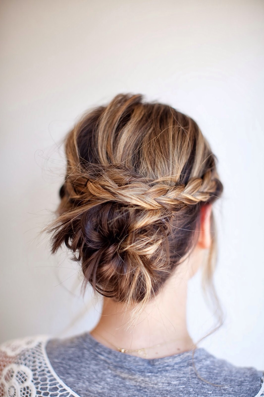 Messy Knotted Bun with Braided Band