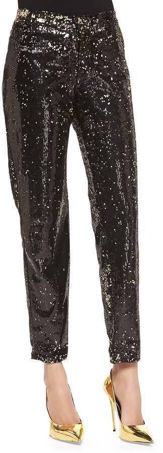 CJ by Cookie Johnson  Prominent Sequined Ankle Pants