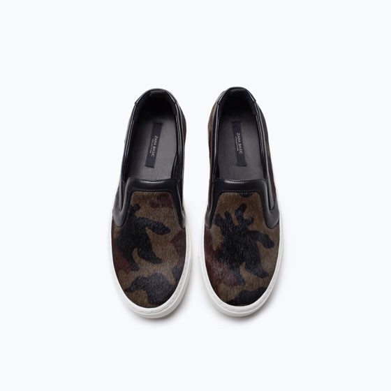 Zara Camouflage Leather Sneakers