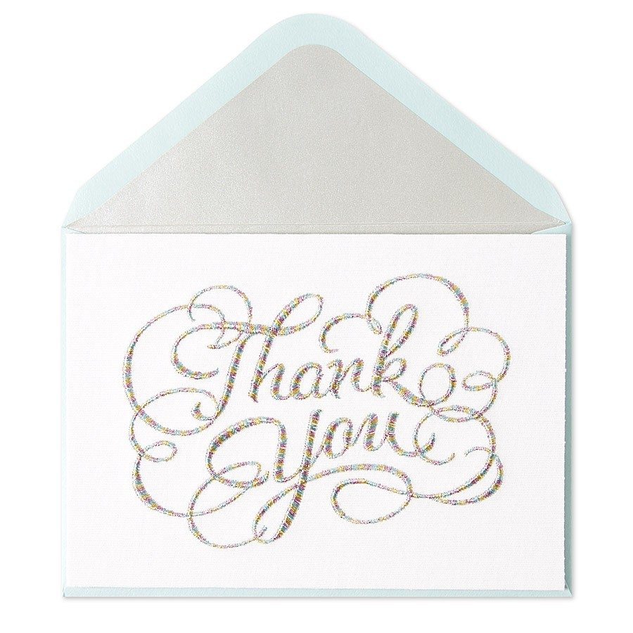 Metalic Embriodery Thank You Card