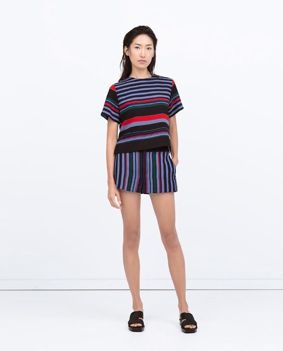 Zara Multicolor stripe shorts