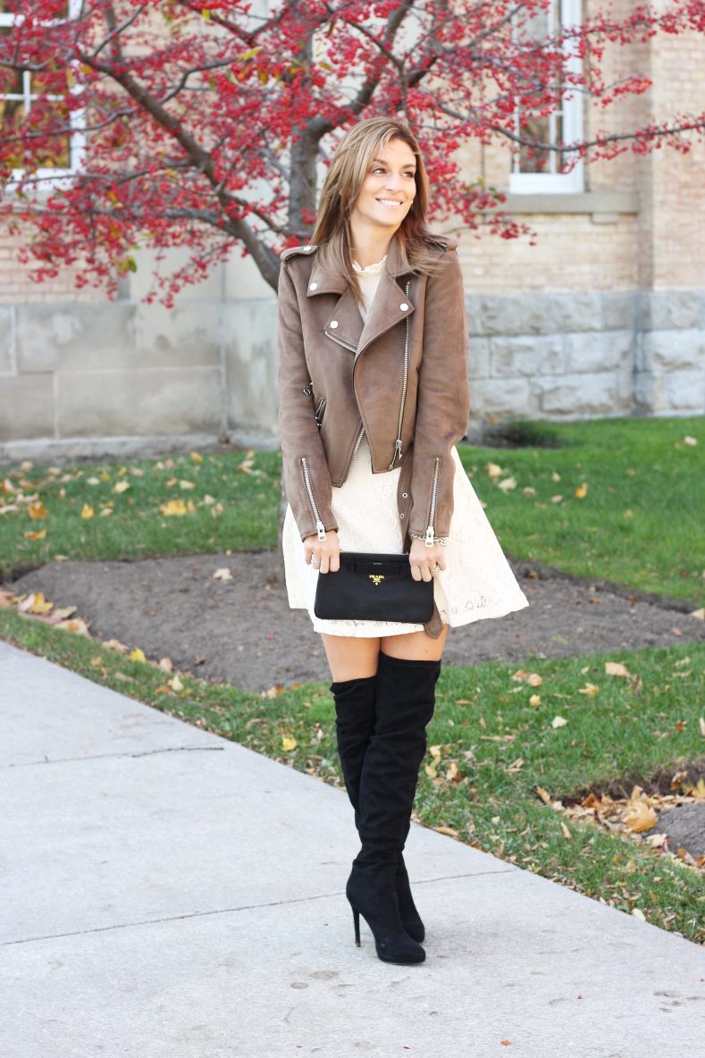 Suede & Lace outfit for fall