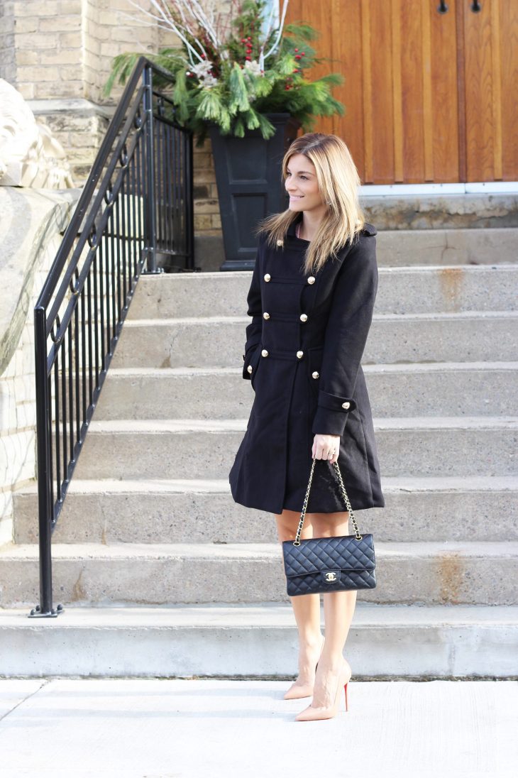 Military Winter Coat Navy with Brass Buttons