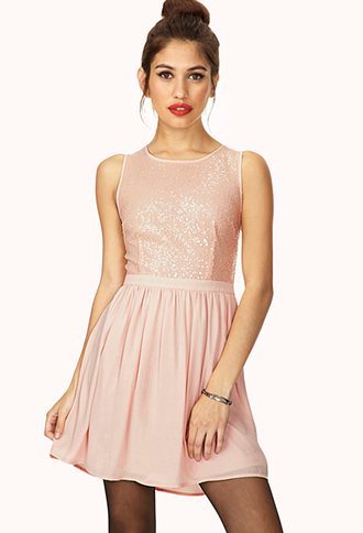 Dazzling Sequined Dress Pink $29.80