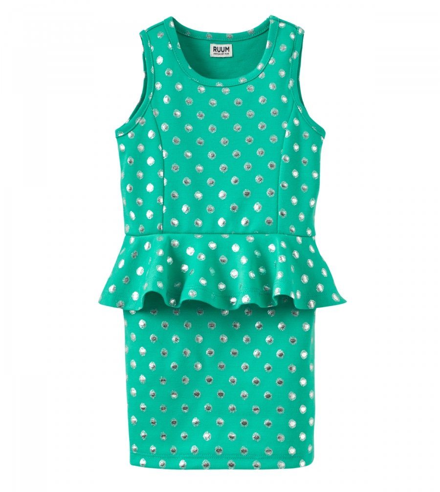 Foil Dot Peplum Dress, $14.99