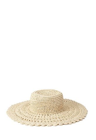 Forever 21 Scalloped Straw Sun Hat