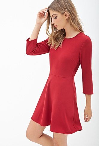 Forever-21-crepe-fit-and-flare-dress