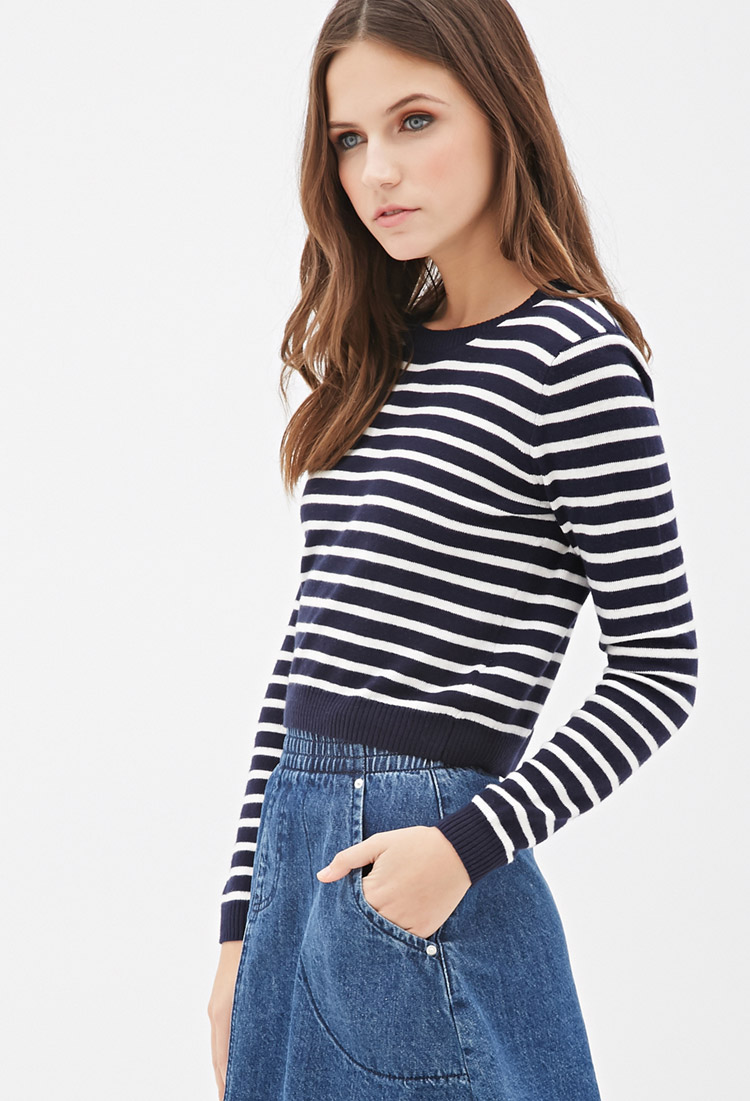 Forever 21 striped crew neck sweater