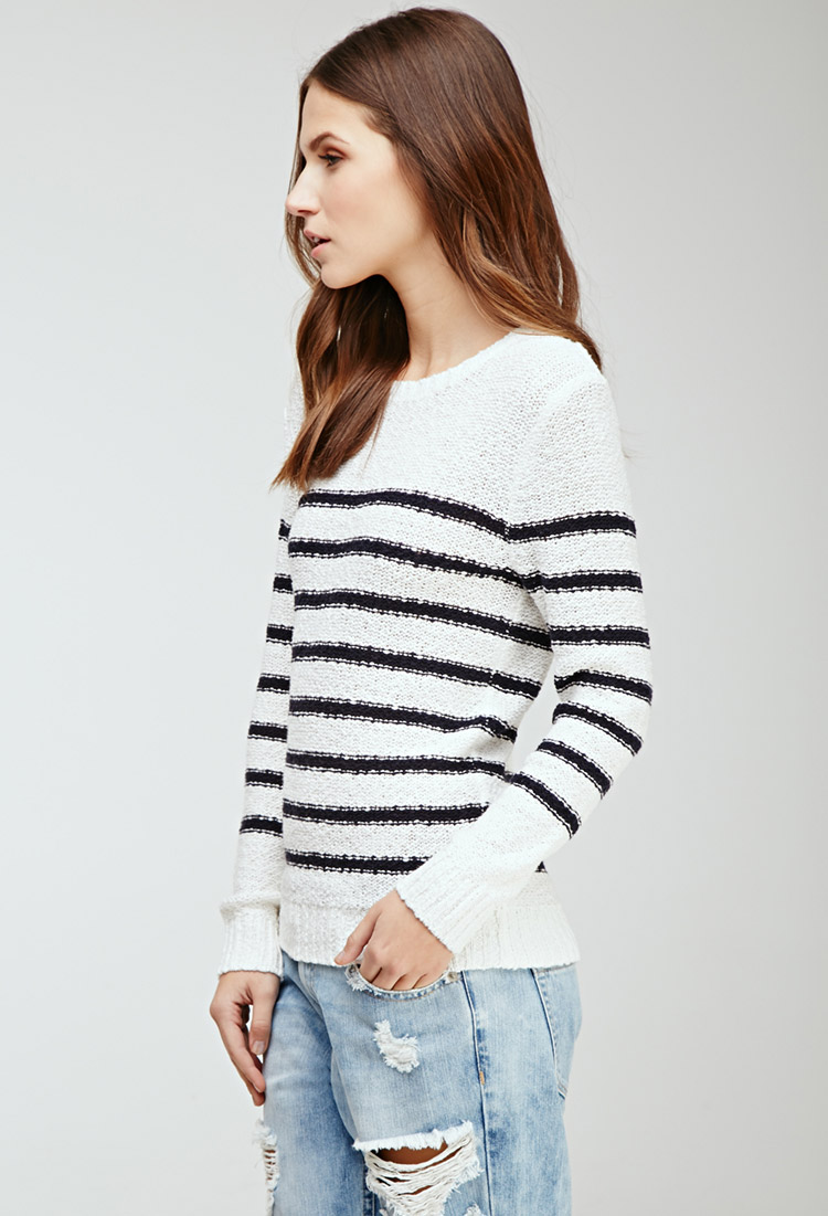 forever 21 striped loose-knit sweater