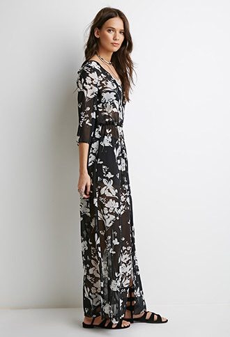 Forever 21 Button Floral Maxi