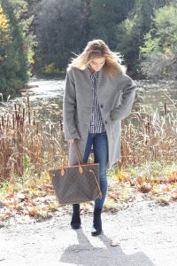 Fall look with coat from Uniqlo