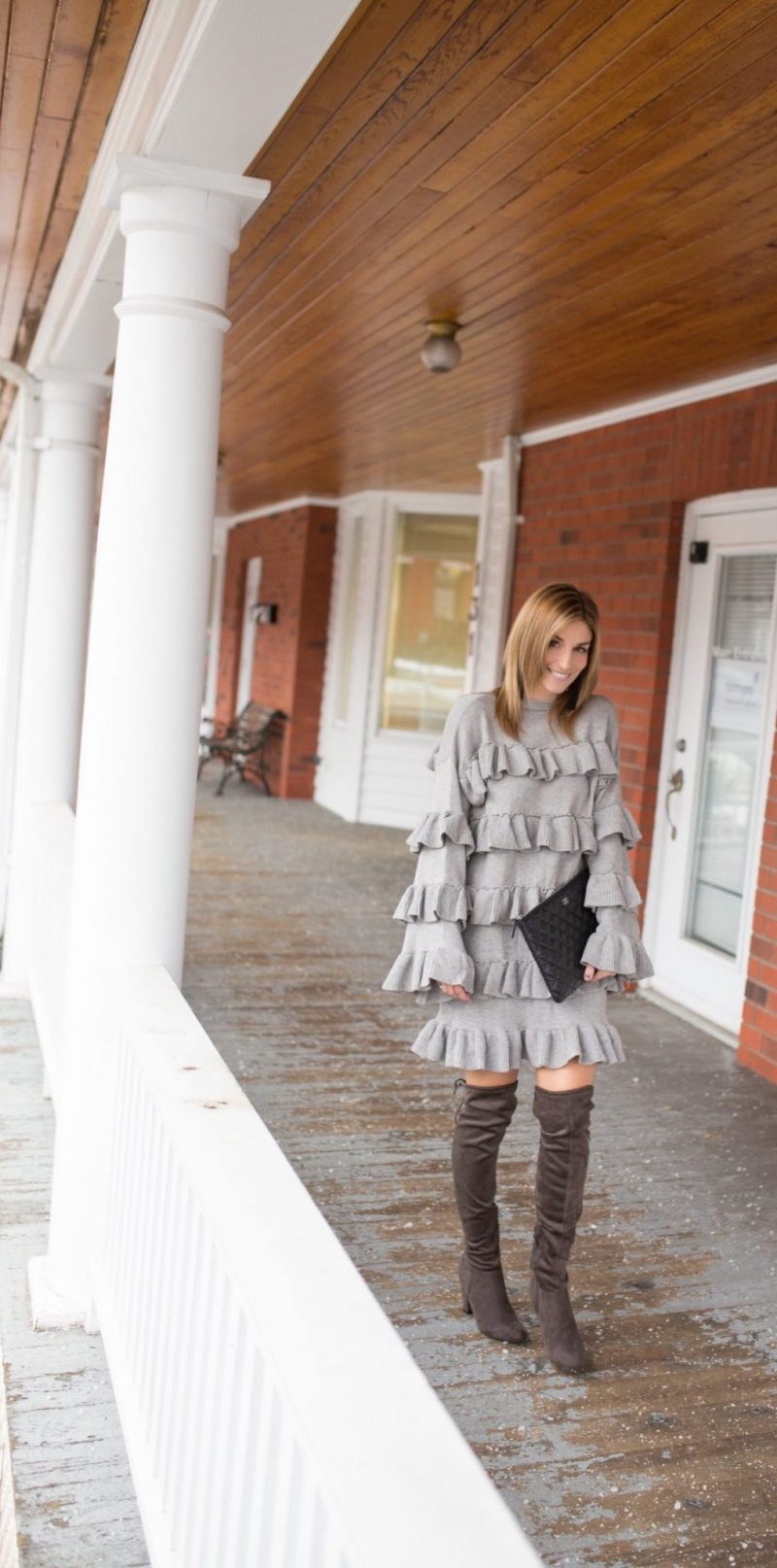 ChicwishTiered Fantasy Sweater Dress in Grey