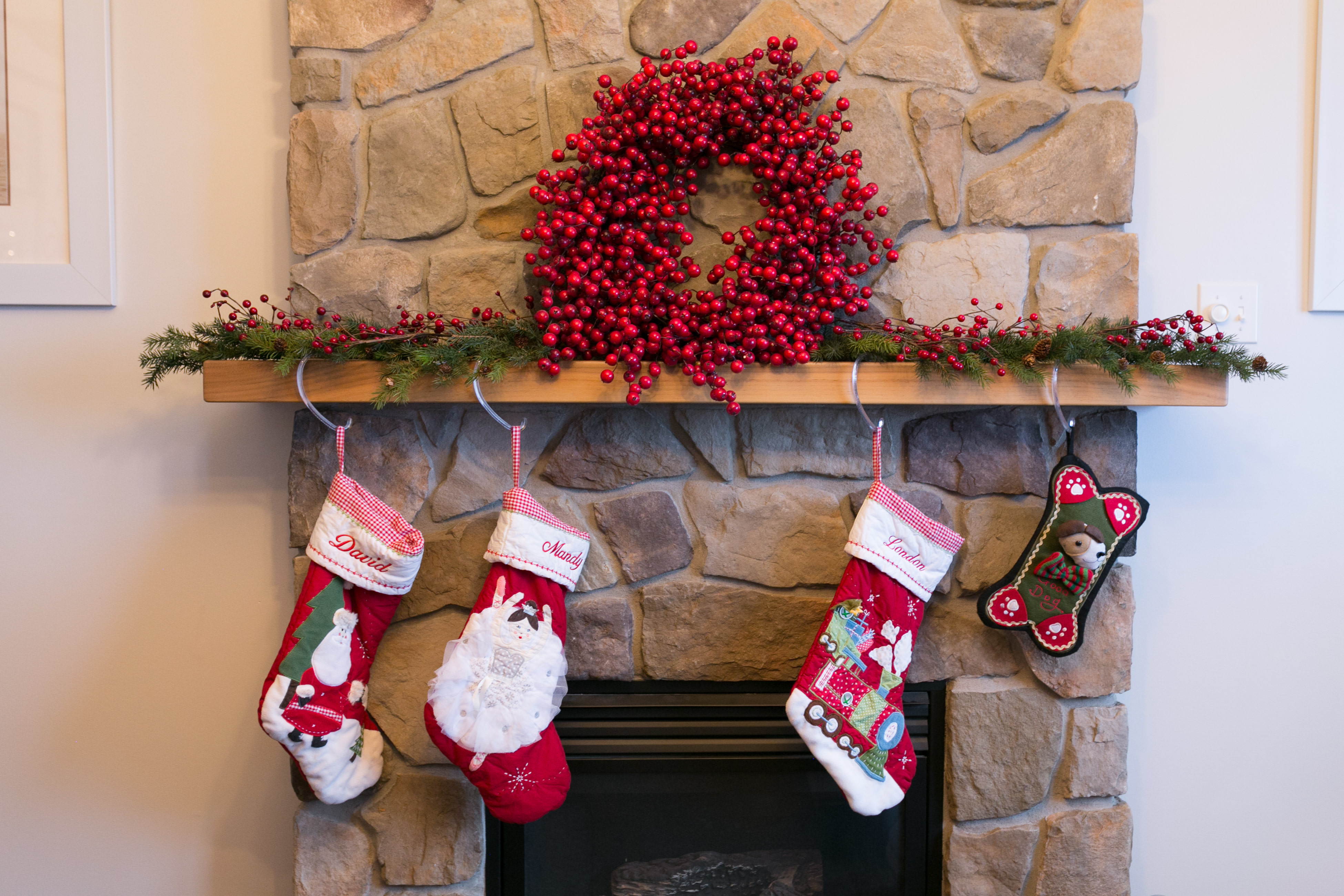 Decorating a holiday mantle