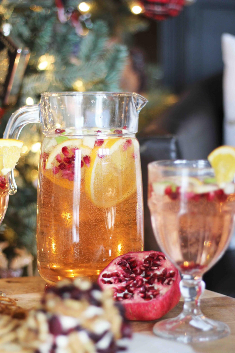 Canada Dry sangria drink ideas with holiday cheeseball