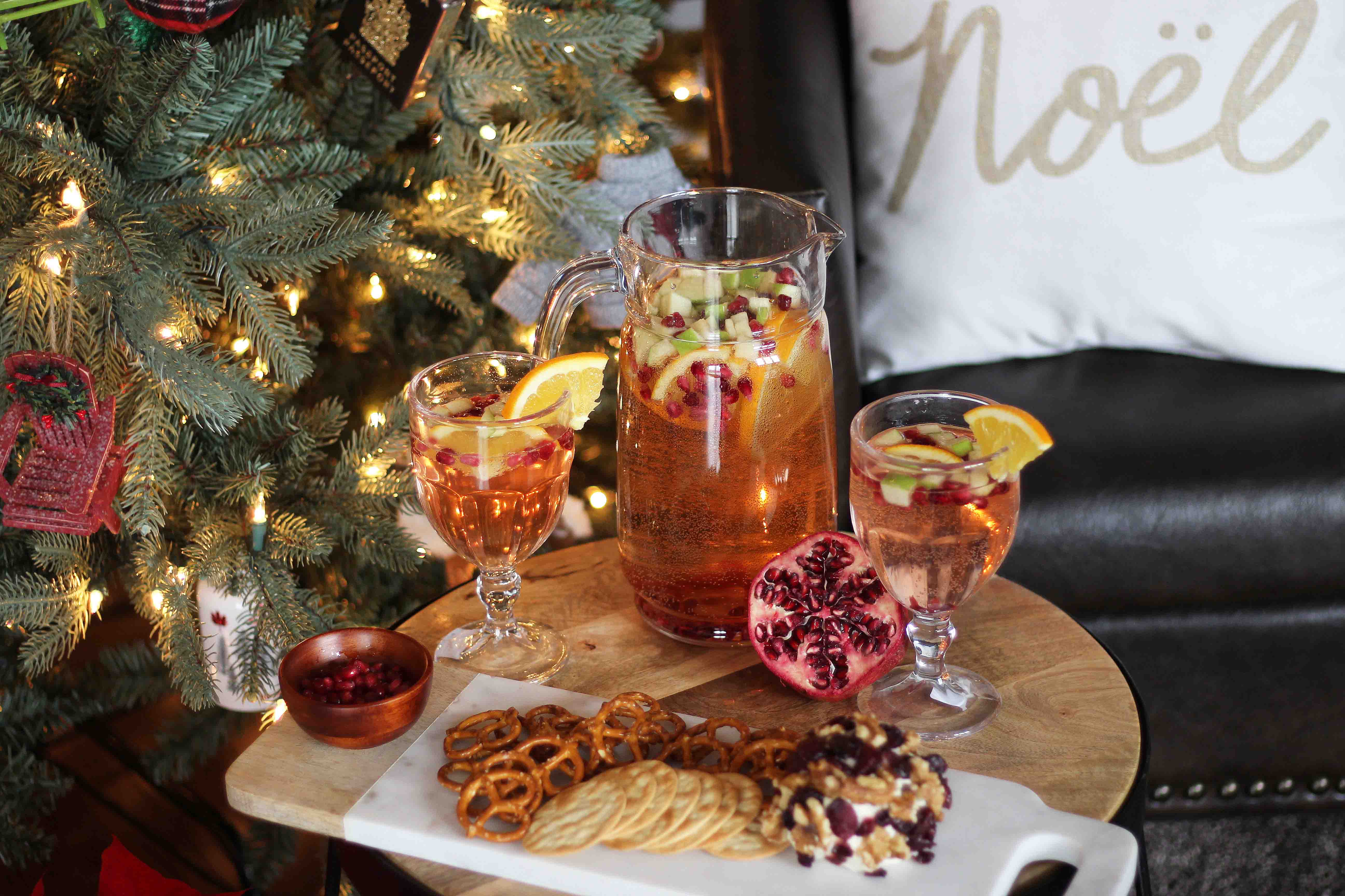 Canada Dry sangria drink ideas with holiday cheeseball