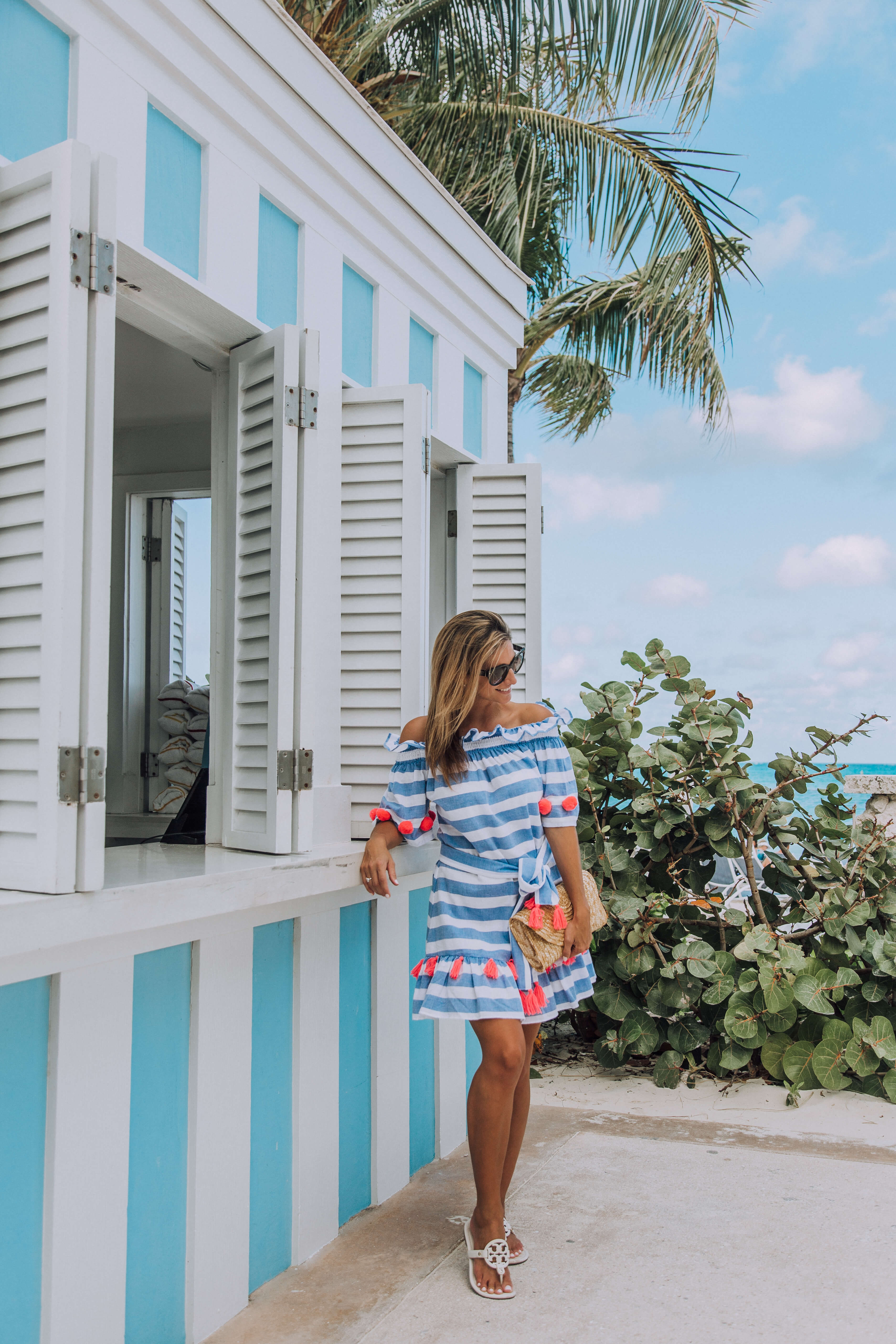 shopbop SUNDRESS Lily Striped Dress Coral Stripe; vacation style; sparkleshinylove; vacation looks; mandy furnis; bahamas baha mar