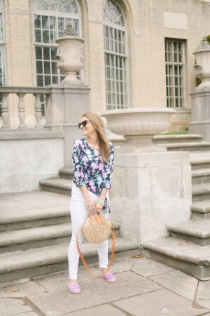 Floral knot top from Talbots; spring style with Talbots; talbots espadrilles; mandy furnis sparkleshinylove