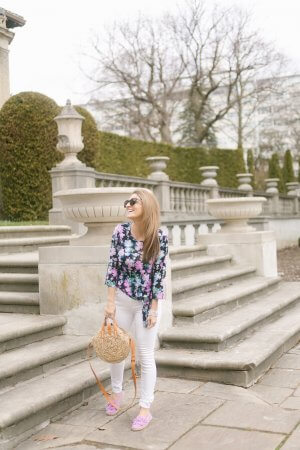 Floral knot top from Talbots; spring style with Talbots; talbots espadrilles; mandy furnis sparkleshinylove