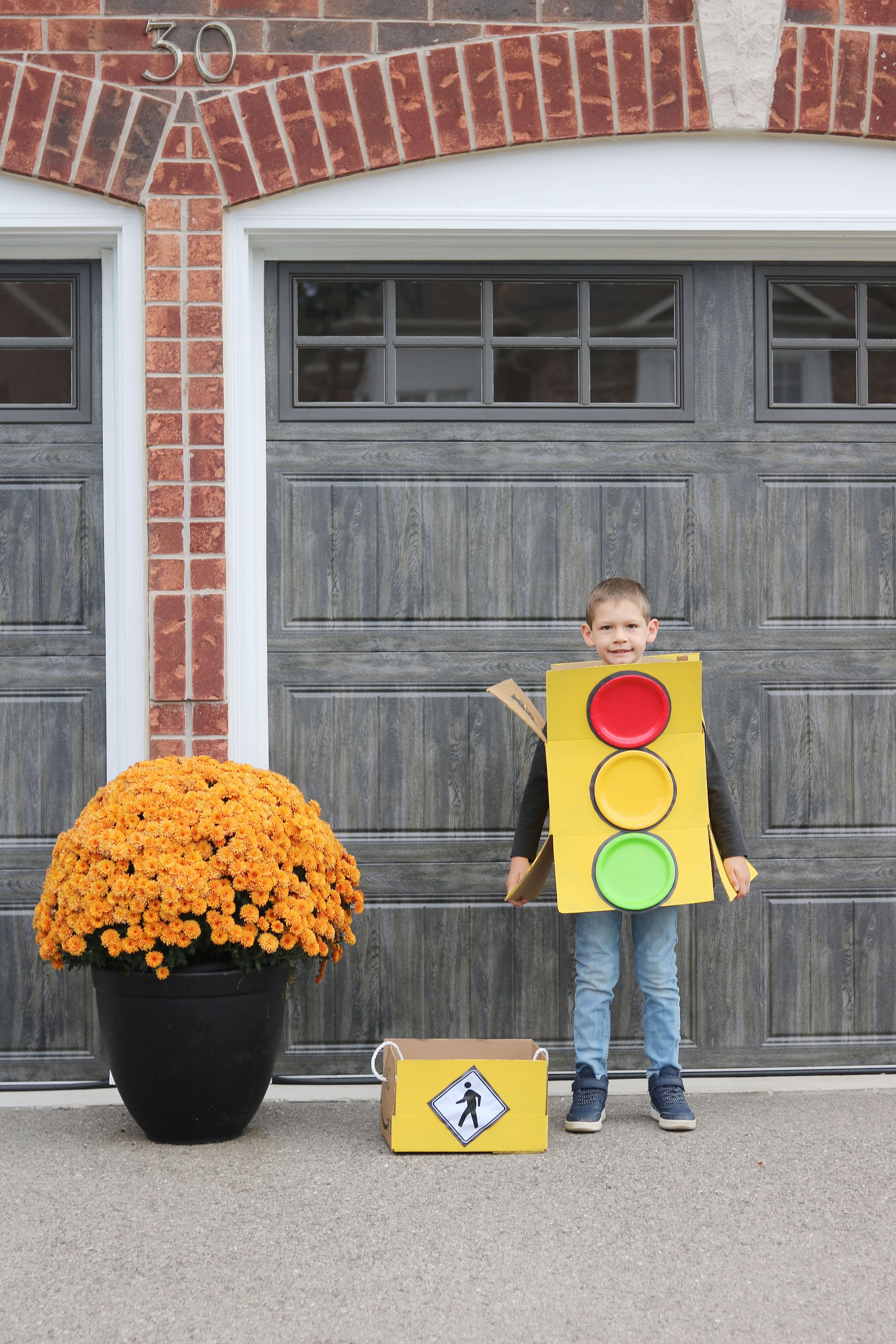 Amazon Boxtume ; Halloween costume made out of boxes; stop light home