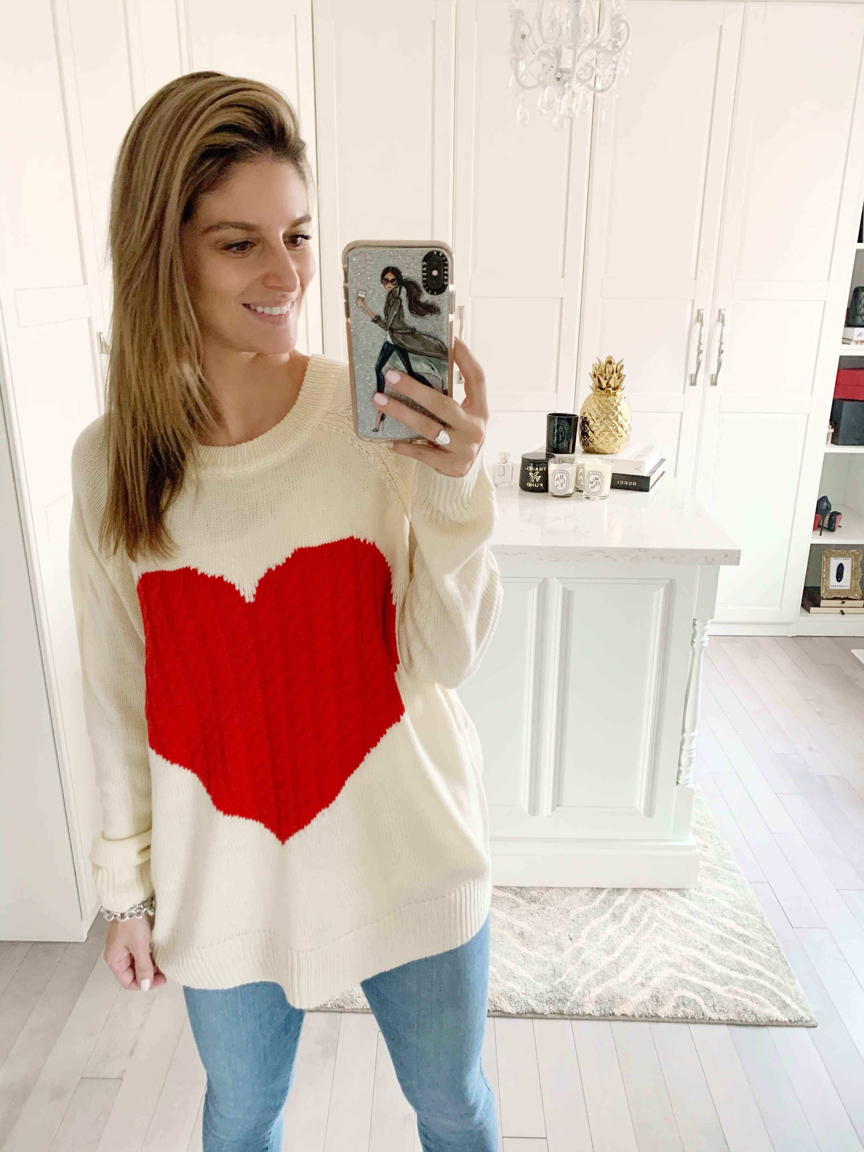 Amazon heart sweater; amazon fashion find