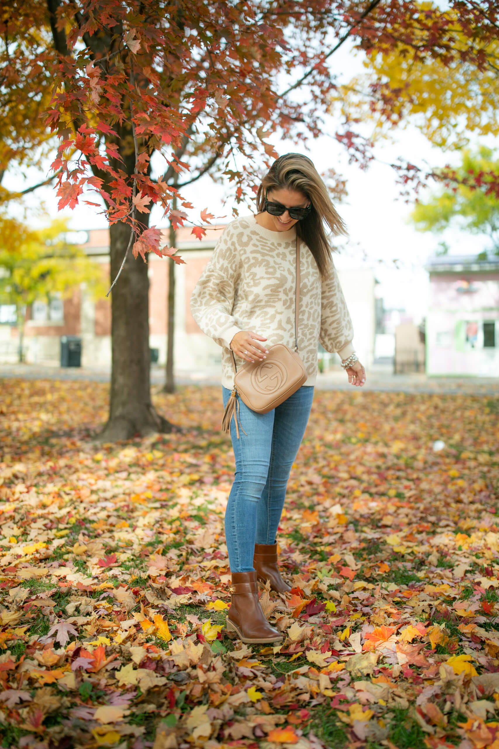 Chicwish leopard sweater; fall style; fall look; gucci soho disco bag; mandy furnis sparkleshinylove