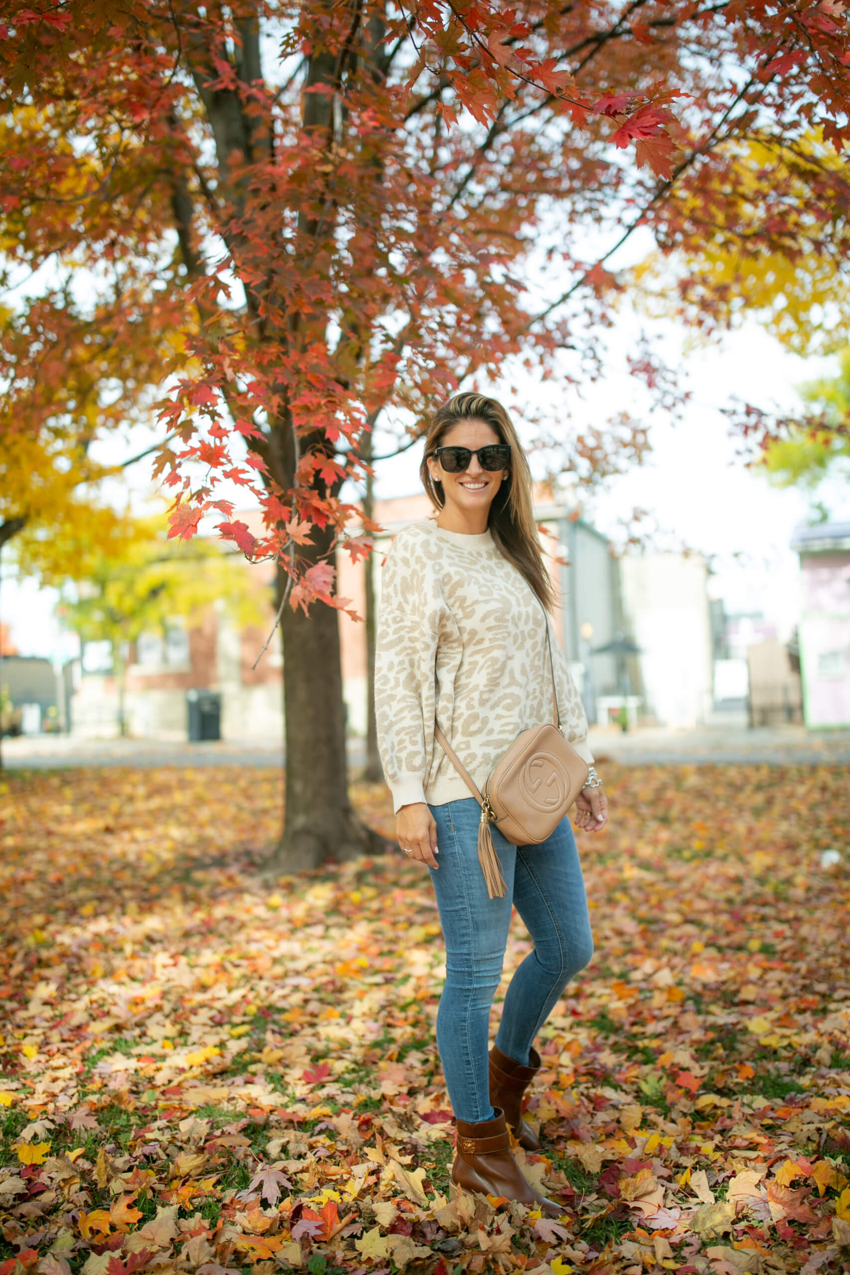 Chicwish leopard sweater; fall style; fall look; gucci soho disco bag; mandy furnis sparkleshinylove