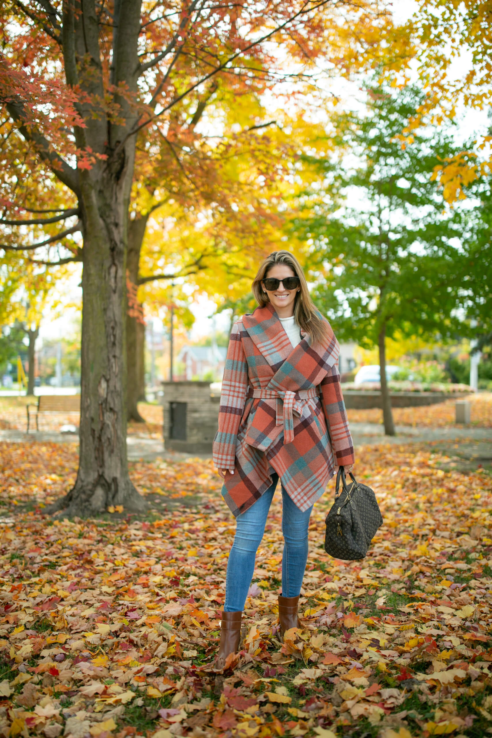 Fall plaid coat; chicwish fall plaid coat; plaid winter coat; mandy furnis sparkleshinylove; durham region blogger