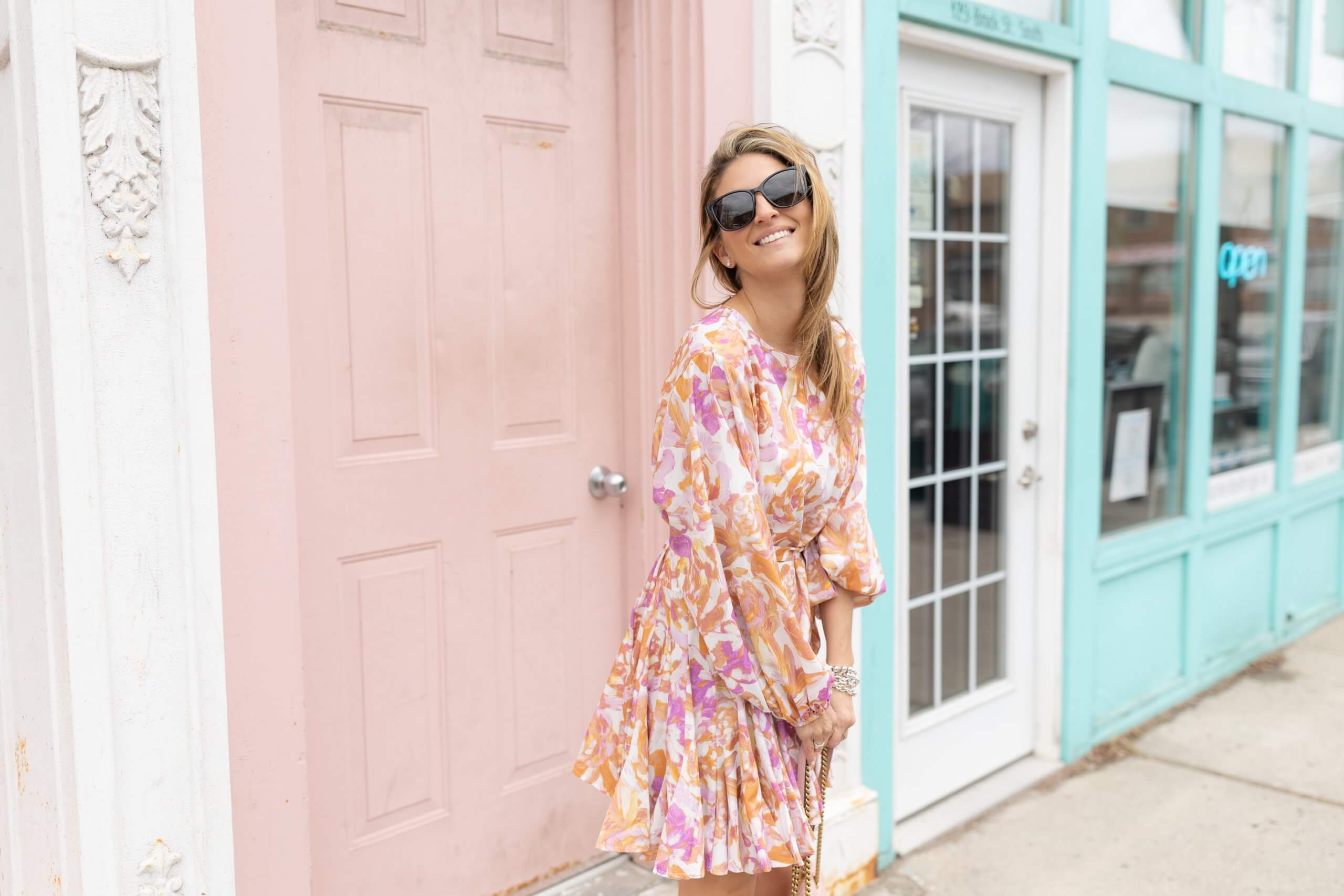 Chicwish spring long sleeve floral dress; rose dress; spring style; sparkleshinylove mandy furnis; whitby blogger