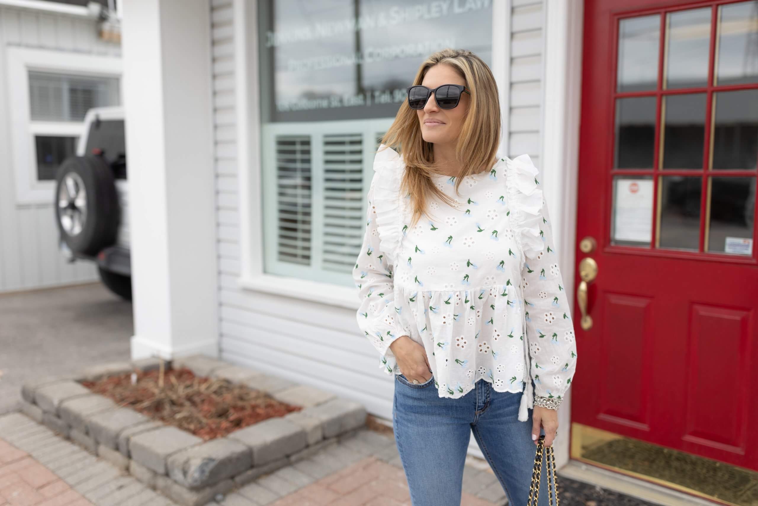 Embroidered floral top for spring; chicwish floral top; sparkleshinylove Mandy Furnis Whitby Blogger