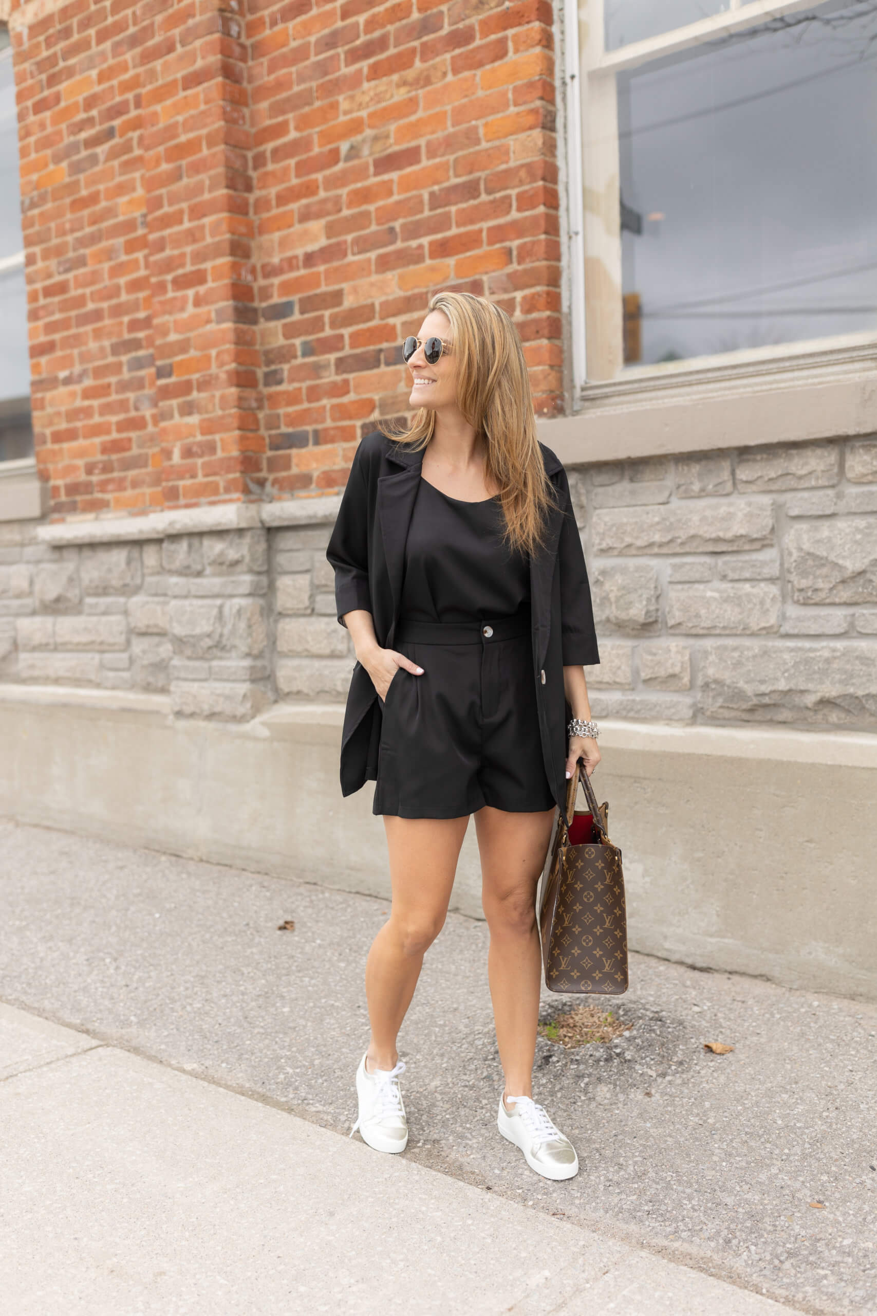 Three Piece blazer and short set from Chicwish; spring style; sparkleshinylove Mandy Furnis; Whitby blogger