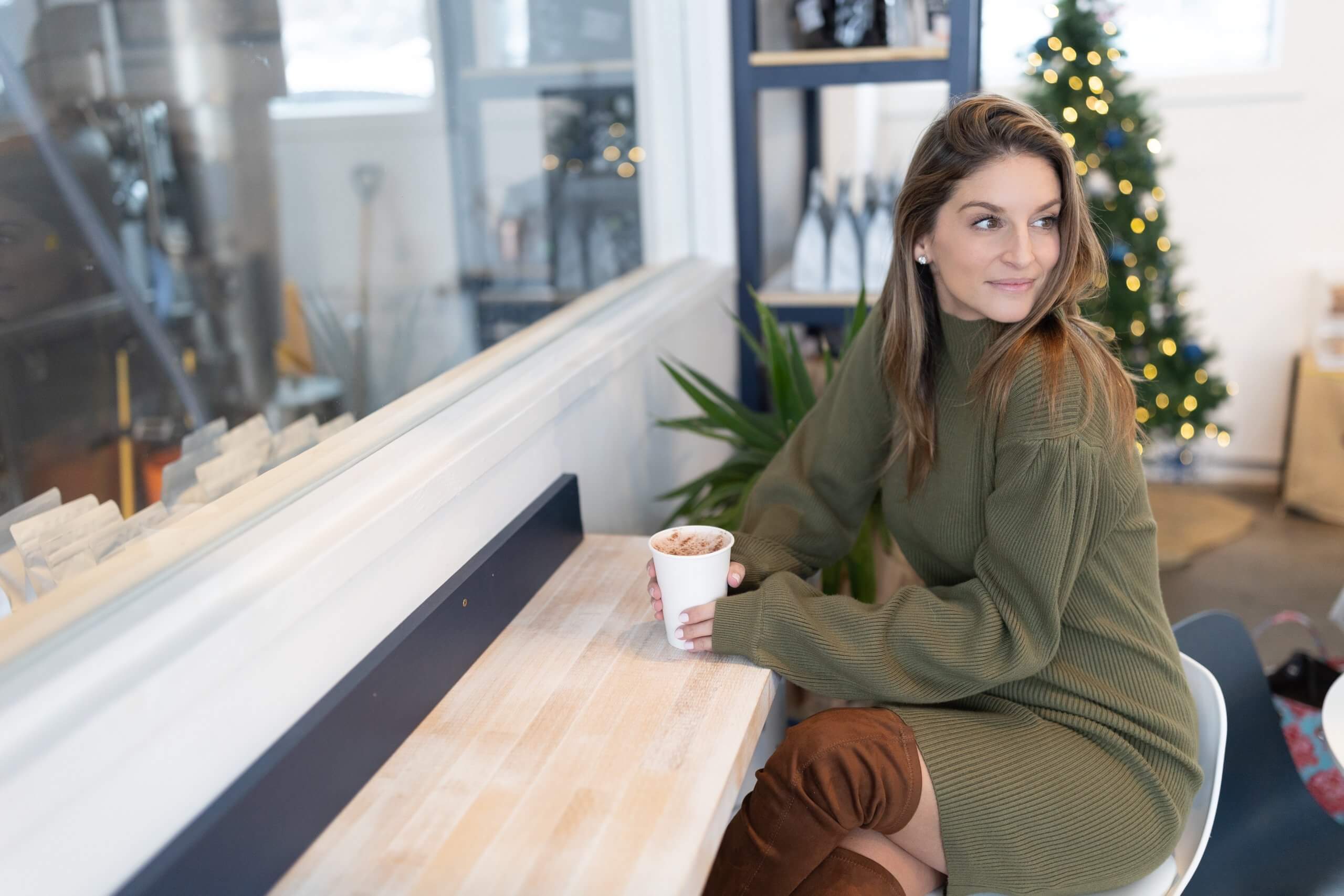 
Lantern Sleeve Round Neck Ribbed Sweater Dress in Army Green - Retro, Indie and Unique Fashion
LANTERN SLEEVE ROUND NECK RIBBED SWEATER DRESS IN ARMY GREEN chicwish; winter cozy sweater; winter style; jacked up coffee whitby; durham region blogger mandy furnis