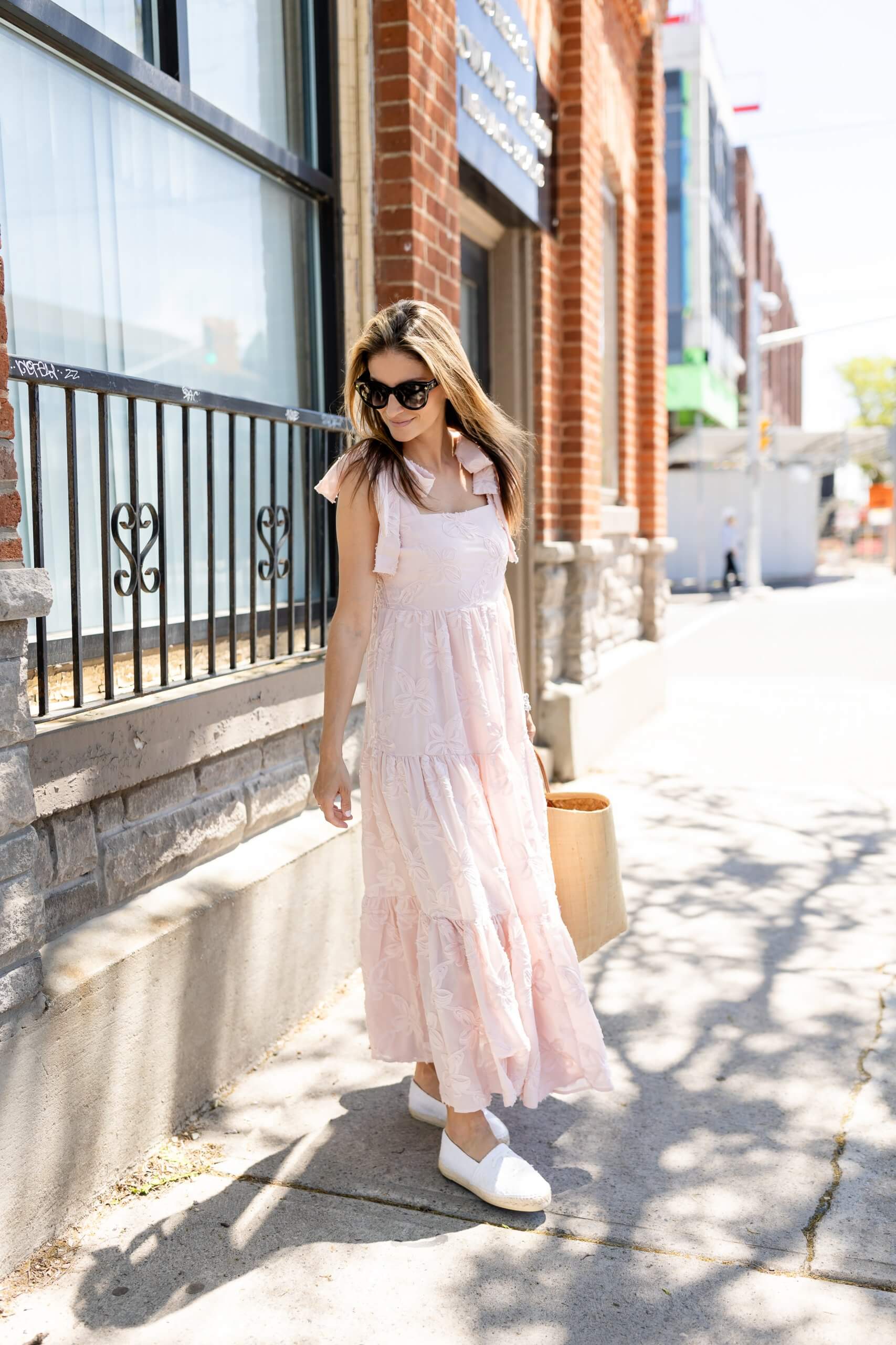 Pink maxi dress chicwish for summer; summer maxi dress;  durham region blogger; sparkleshinylove mandy furnis whitby blogger