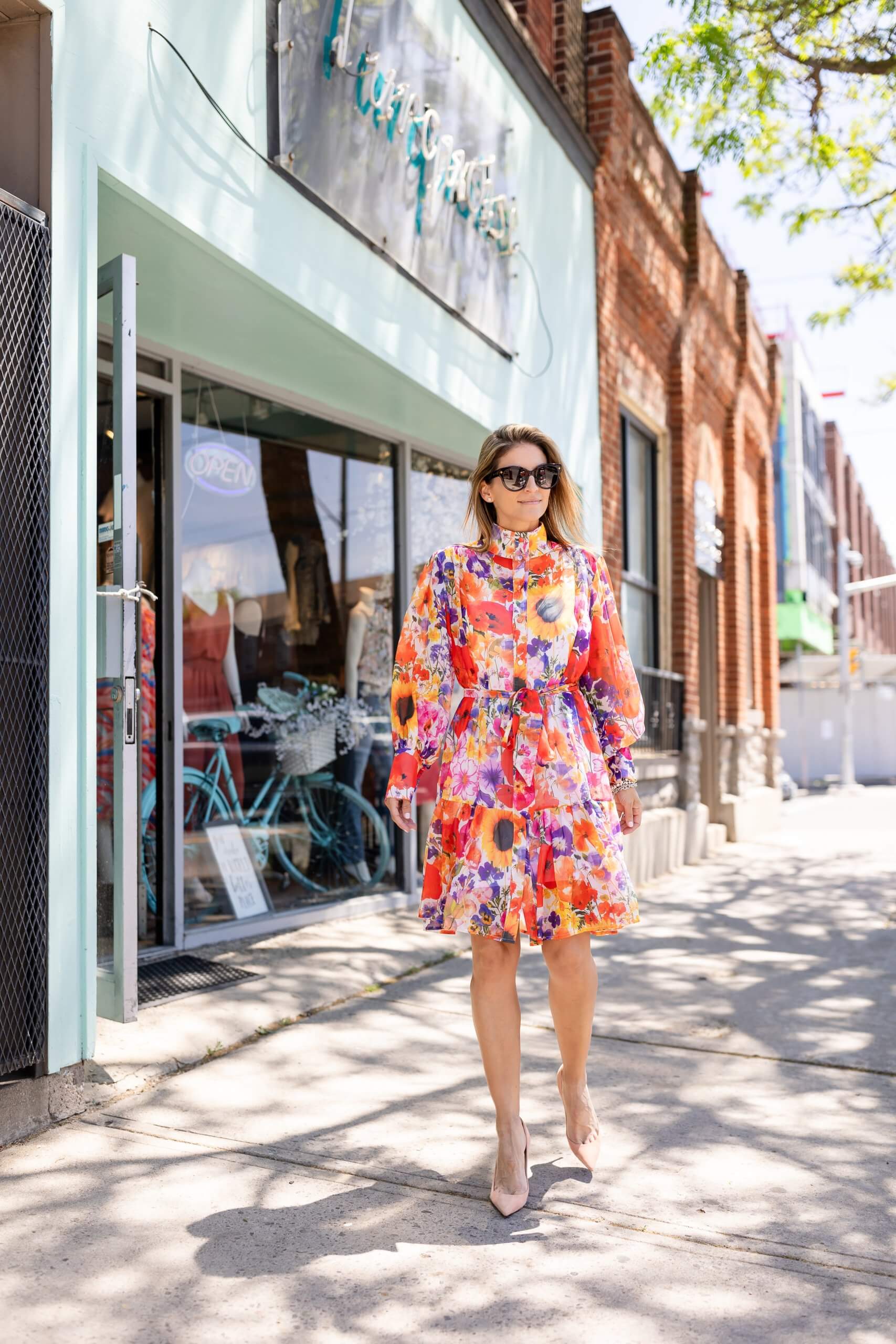 Floral Chicwish dress;  Summer dresses; mandy furnis durham region blogger sparkleshinylove