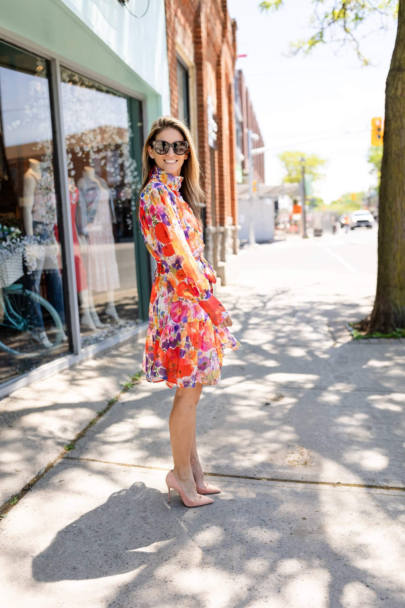 Floral Chicwish dress;  Summer dresses; mandy furnis durham region blogger sparkleshinylove