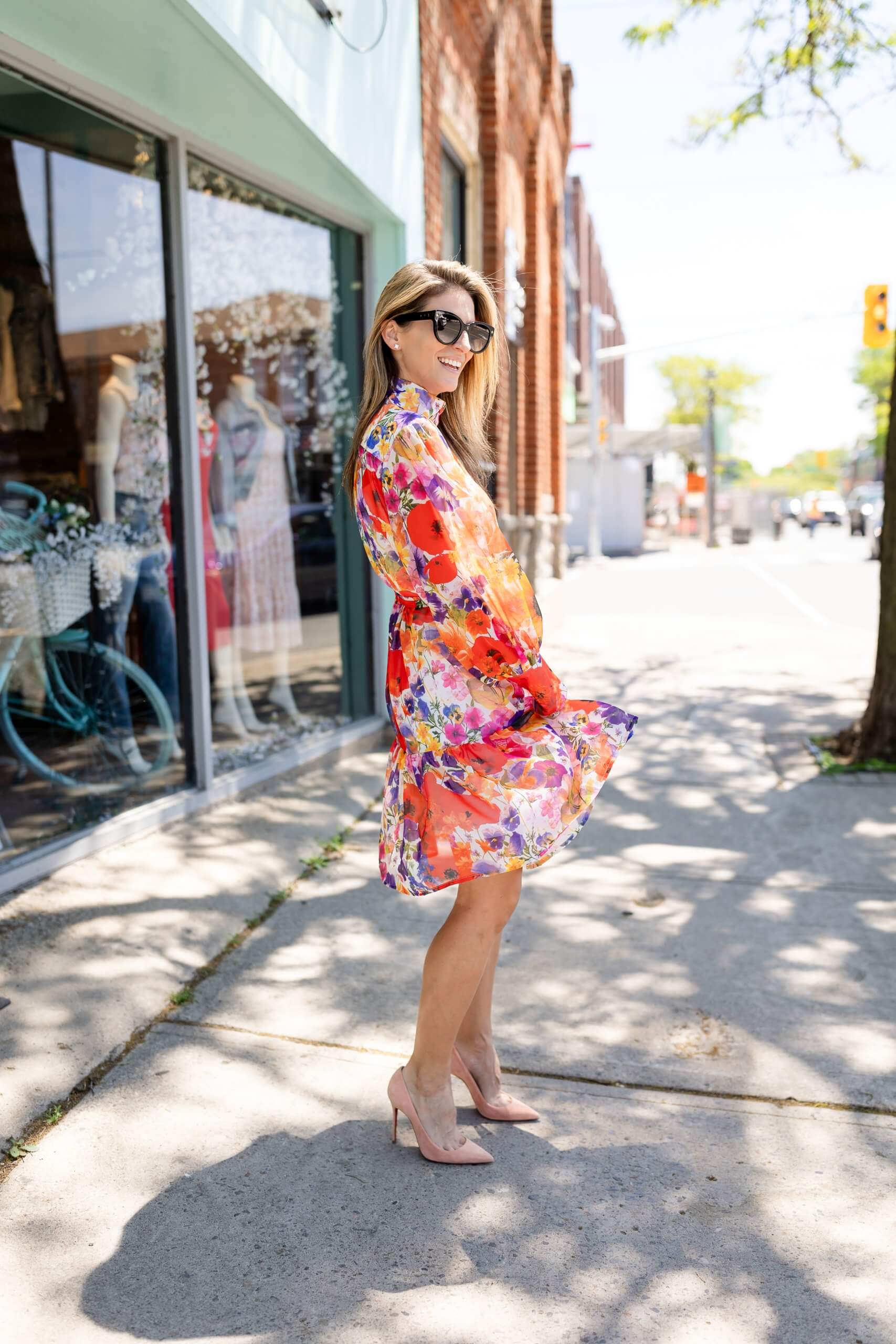 Floral Chicwish dress;  Summer dresses; mandy furnis durham region blogger sparkleshinylove