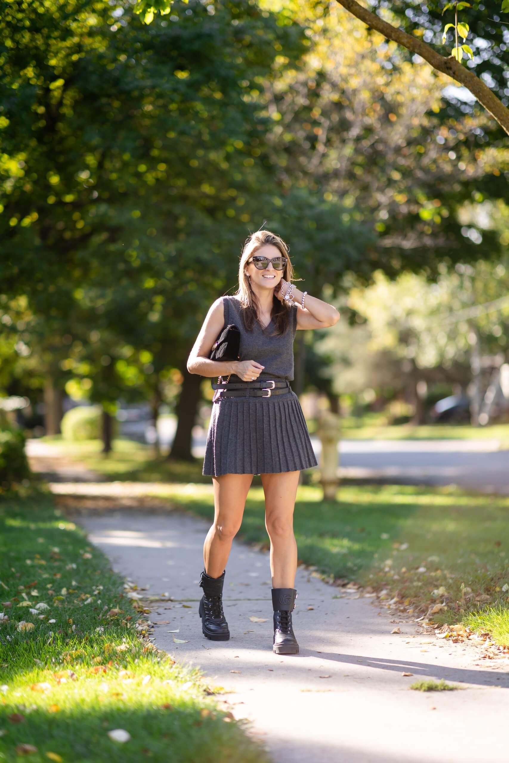 Chicwish Coordinates pleated skirt and vest, matching set from Chicwish; fall style; mandy furnis sparkleshinylove Durham Region Blogger