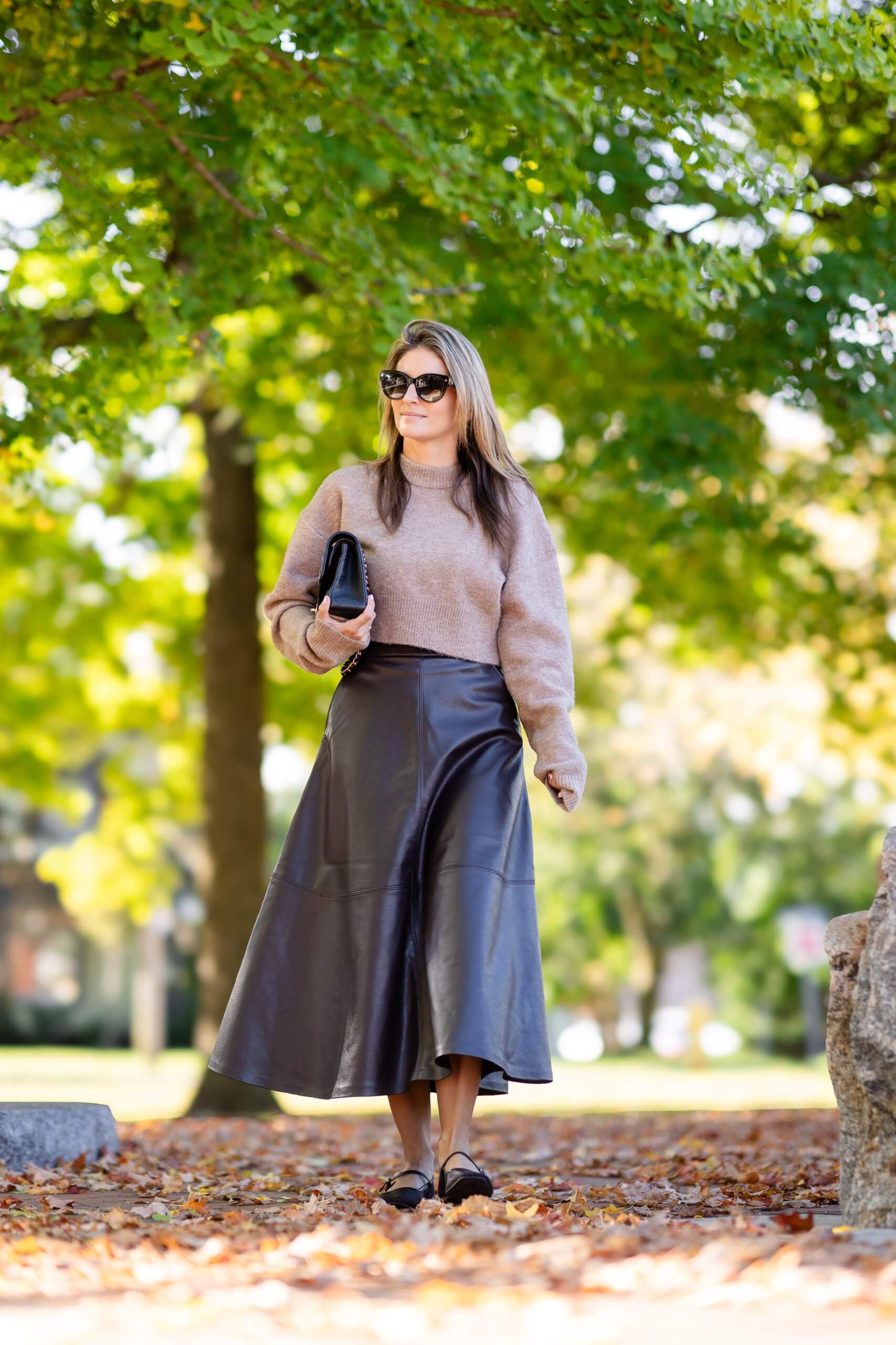 Winter style; winter style leather skirt; faux leather skirt; mandy furnis sparkleshinylove Durham Region Blogger