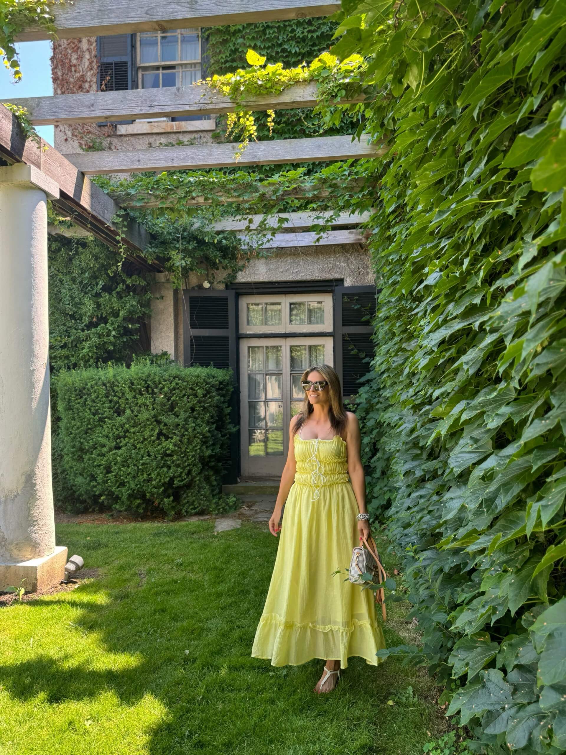 Self-tie Bowknot Ruffle Cami Midi Dress in Yellow Chicwish; summer dress; yellow dress; mandy sparkleshinylove