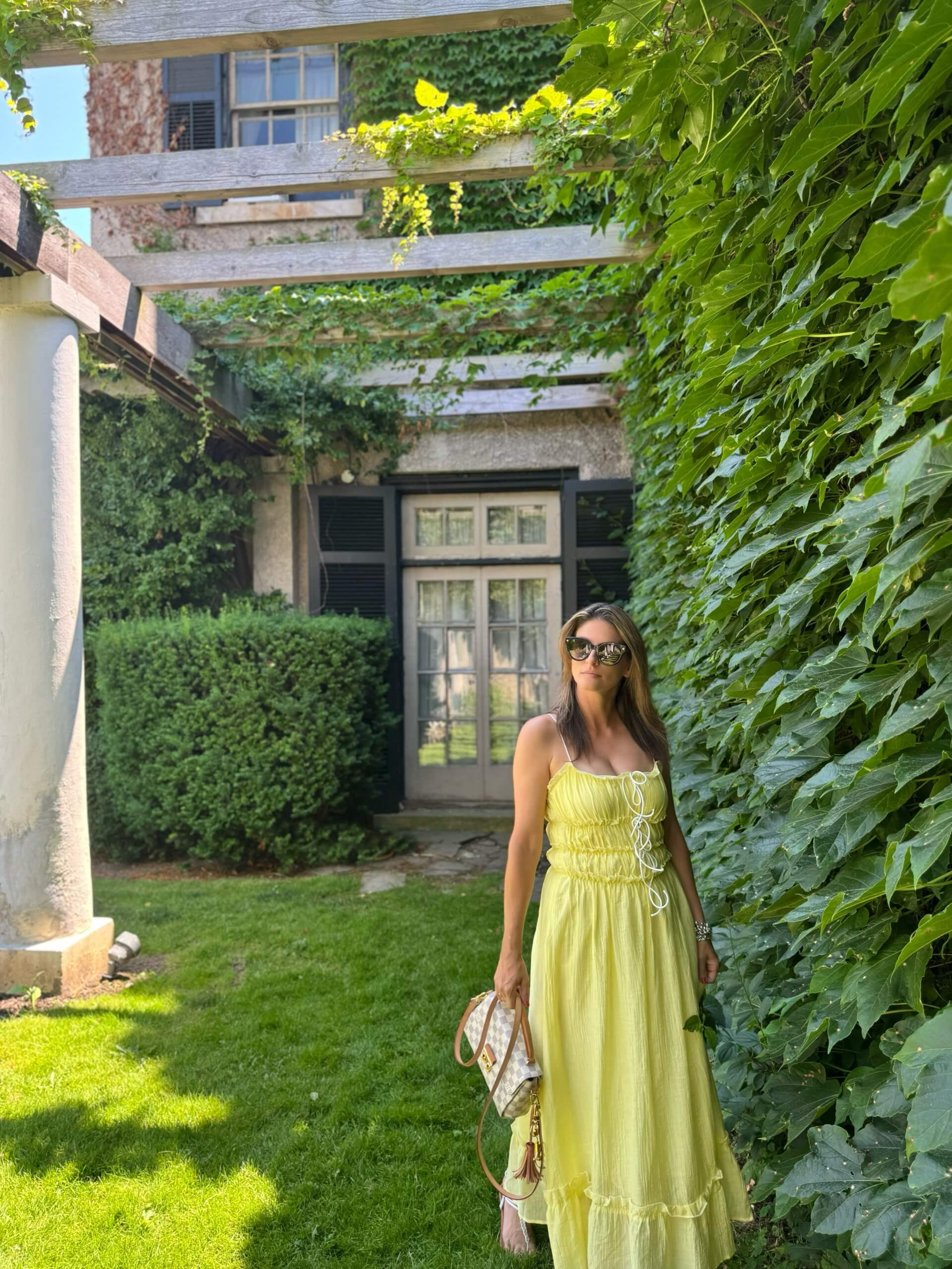 Self-tie Bowknot Ruffle Cami Midi Dress in Yellow Chicwish; summer dress; yellow dress; mandy sparkleshinylove