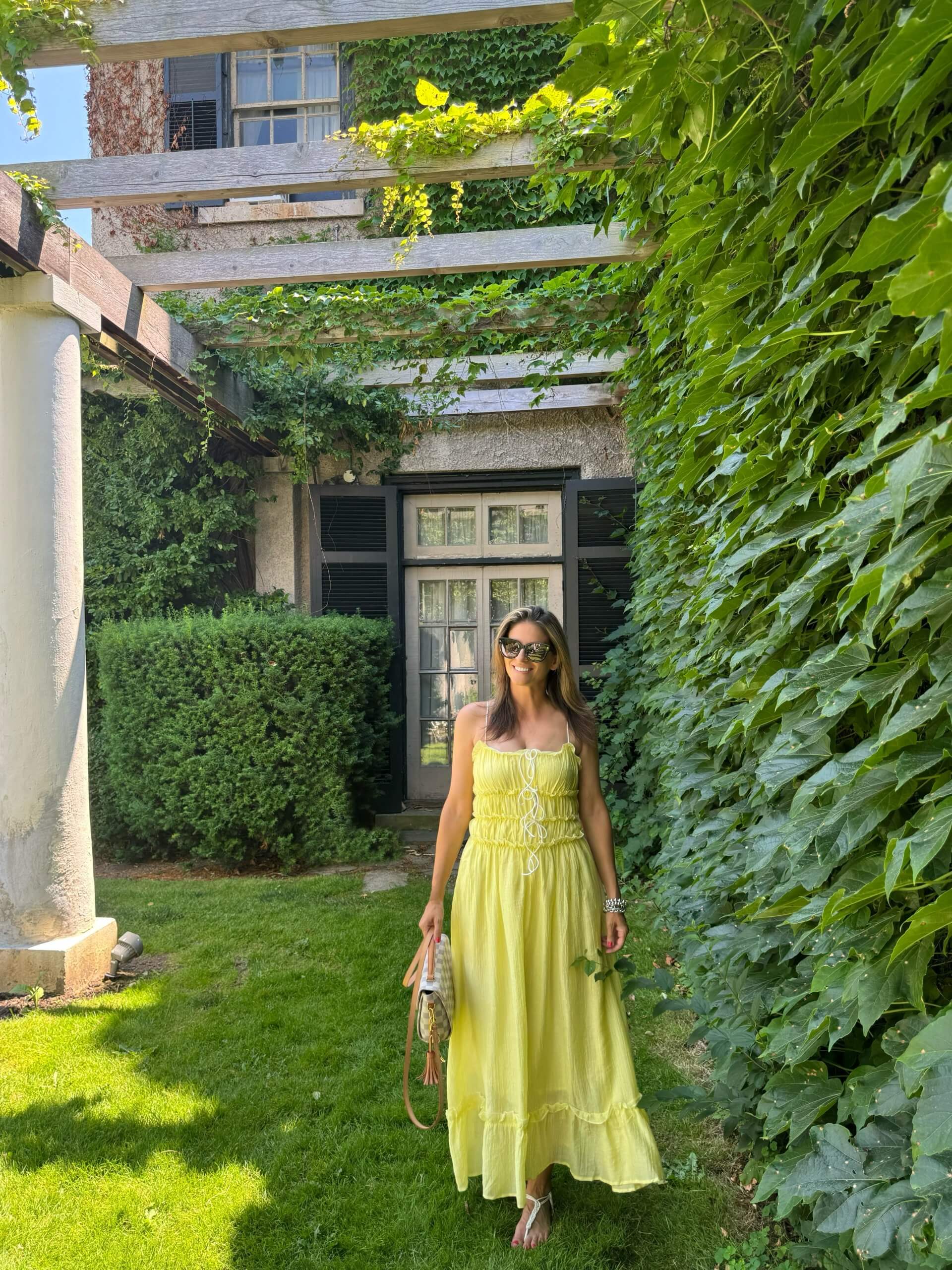 Self-tie Bowknot Ruffle Cami Midi Dress in Yellow Chicwish; summer dress; yellow dress; mandy sparkleshinylove