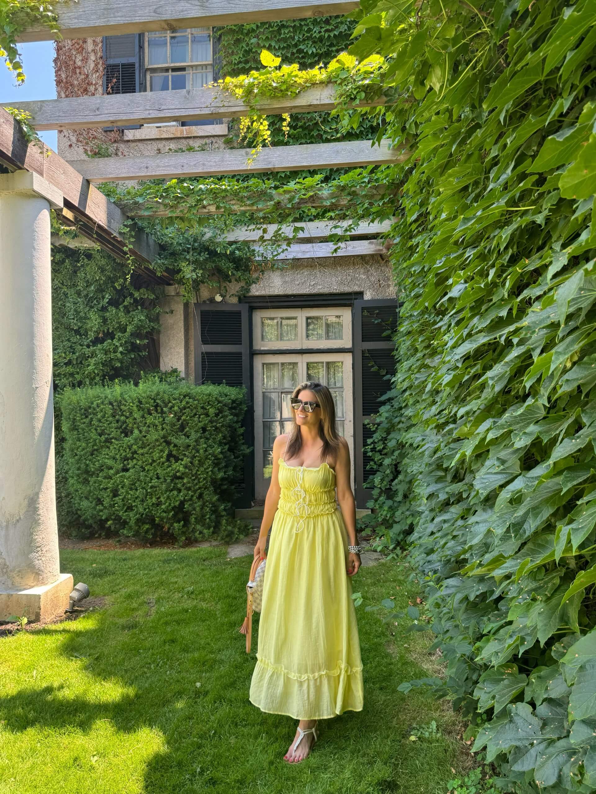 Self-tie Bowknot Ruffle Cami Midi Dress in Yellow Chicwish; summer dress; yellow dress; mandy sparkleshinylove