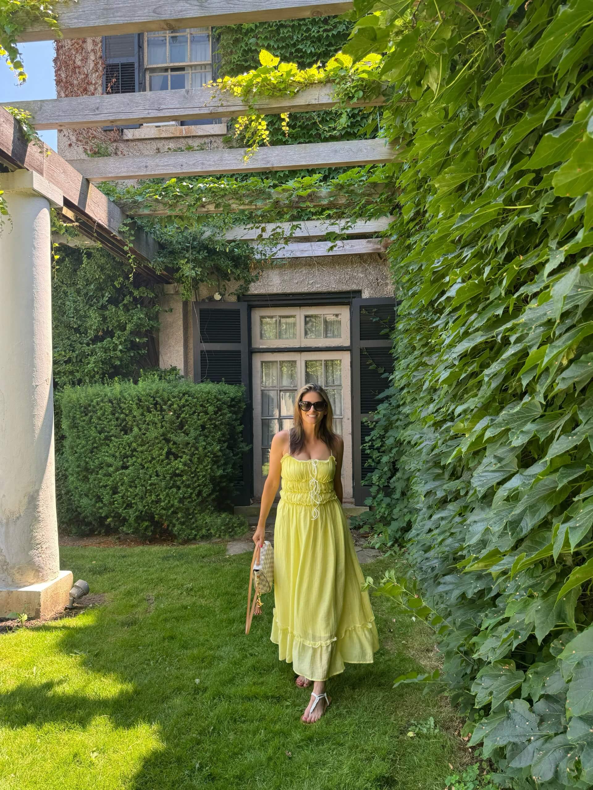 Self-tie Bowknot Ruffle Cami Midi Dress in Yellow Chicwish; summer dress; yellow dress; mandy sparkleshinylove