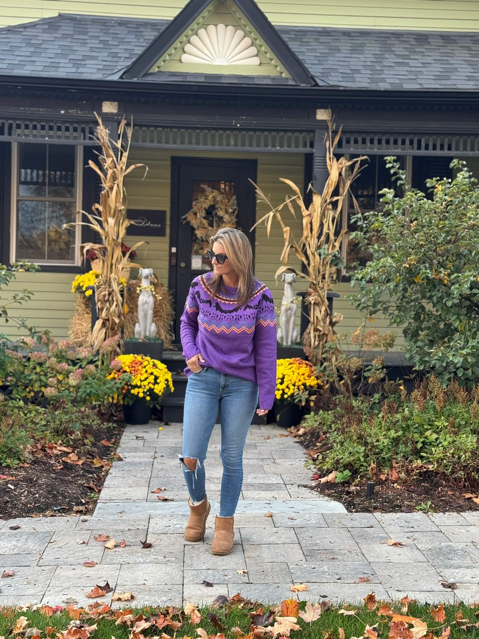 Halloween sweater with bats from Chicwish; Halloween sweater