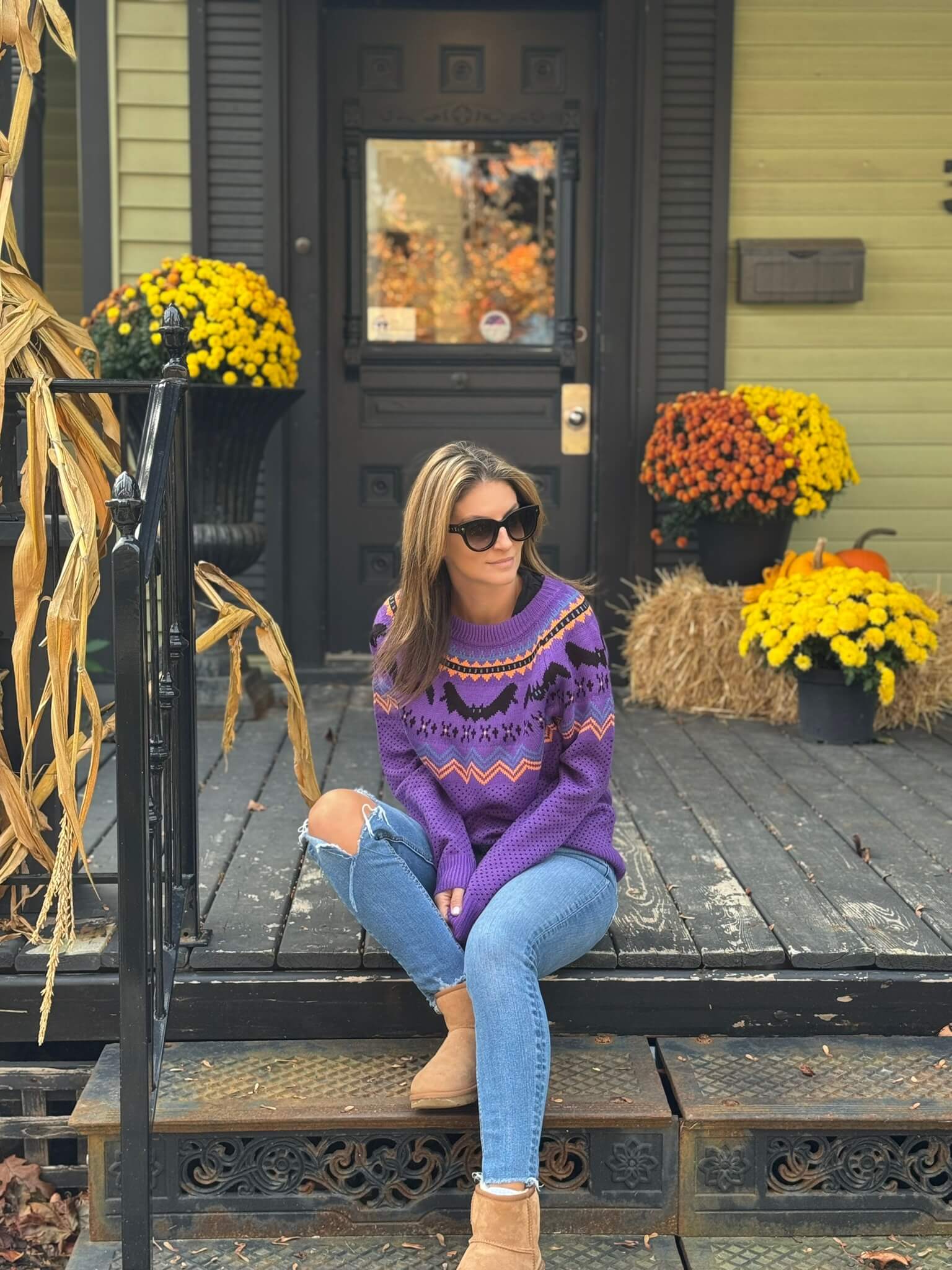 Halloween sweater with bats from Chicwish; Halloween sweater