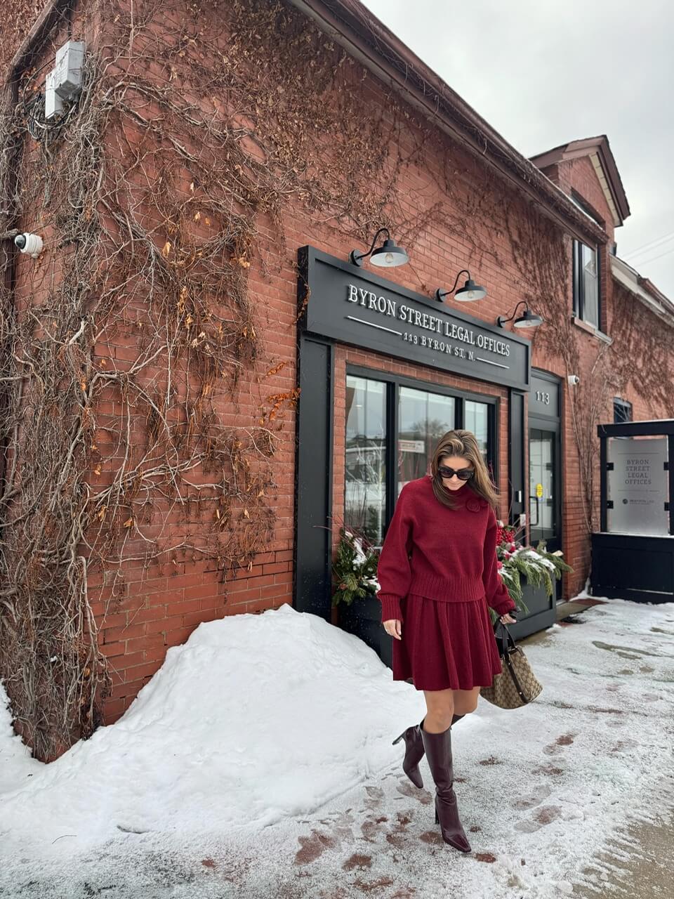 Monochrome Burgundy knit set from Chicwich; chicwish coordinates; Durham region blogger Sparkleshinylove Mandy furnis