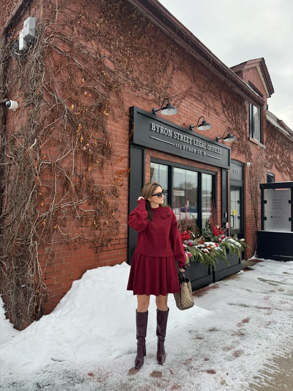 Monochrome Burgundy knit set from Chicwich; chicwish coordinates; Durham region blogger Sparkleshinylove Mandy furnis